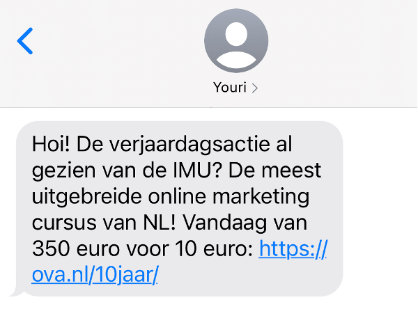 Marketing via sms